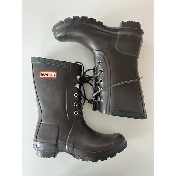 Hunter Original Lace Up Rain Boots‎ Gray Women’s Size UK 5/US 7 - Picture 7 of 9